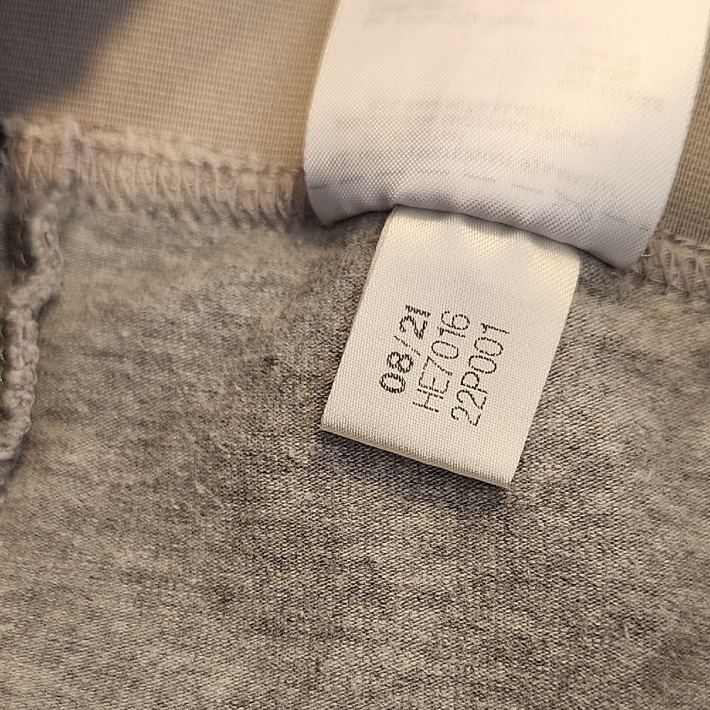 Adidas Gray Workout Leggings with Black and Grey Print Stripes - Picture 7 of 7
